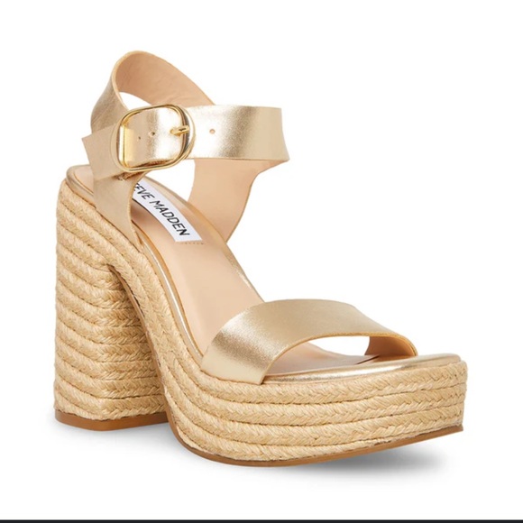 Steve Madden Metallic Gold Platform Heels - Picture 1 of 4